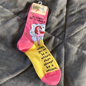 NWT Blue Q unicorn socks